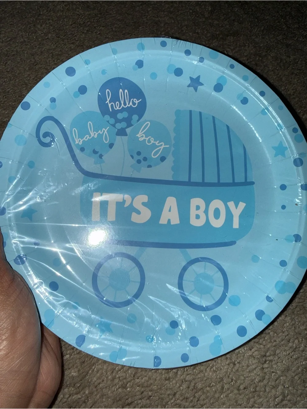 Baby Shower boy Decorations For 24 Guests - It’s A Boy- plates, table cover